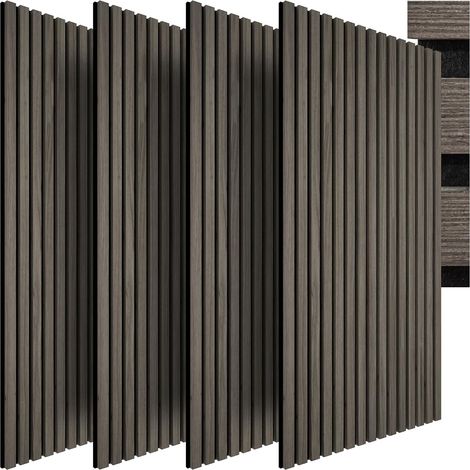 Lot de 4 Panneaux Acoustiques muraux et pour plafond, en Bois MDF, 110 x 50 x 1,8 cm, Feutre insonorisant, Panneau Mural decoratif pour Isolation phonique Chambre, Bureau, Studio de musique (1/4)