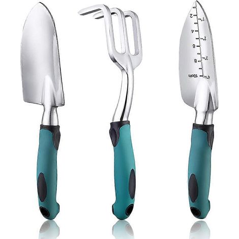Ensemble de 3 outils de jardin, kit de jardinage avec poignée ergonomique antidérapante, outils de jardinage pour hommes et femmes - Style3 (1/5)