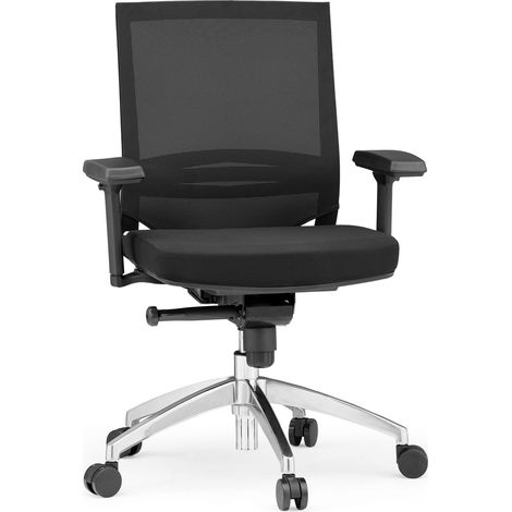 Bürostuhl / Chefsessel PORTO PRO Sitz Stoff / Rücken Netz schwarz hjh OFFICE (1/5)