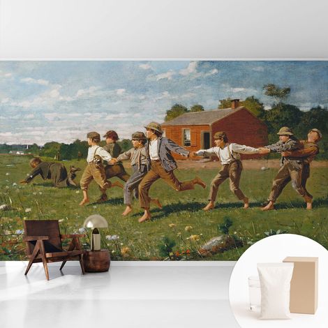 Tapete Vliestapete mit Kleber - Wanddekoration - Wandfolie - 3D Tapete Wand - Wohnungsdeko Fröhliches Spiel 416x254 cm (1/5)