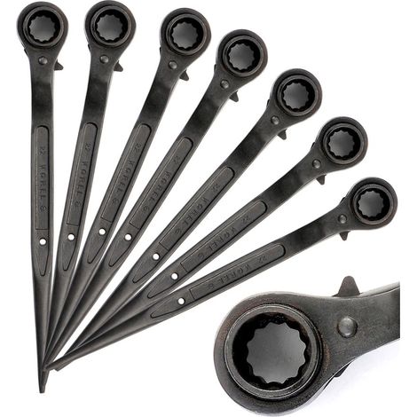 6 x Ratsche Gerüstbauratsche Gerüstbauknarre Gerüstratsche Gerüst Ratschenschlüssel 19-22mm (1/5)
