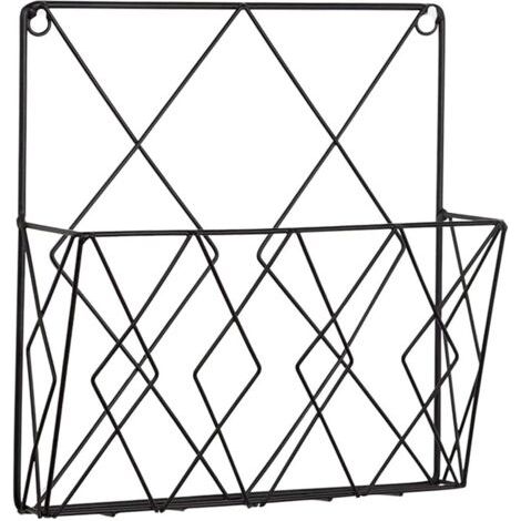 PA Multifunktionaler Wandzeitungsständer aus Metall zur Aufbewahrung Ihrer Zeitschriften oder Zeitungen (Schwarz) (1/5)