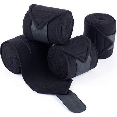 Lot de 4 bandes de polo pour chevaux, douces et moelleuses, bandages de protection pour les jambes des chevaux blessés.