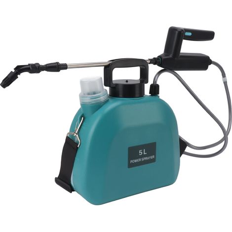 5-Liter-Akku-Sprühgerät, grün, mit vergrößertem, rutschfestem Griff, Rückensprühgerät für Pflanzen, Blumen und Landwirtschaft (1/5)