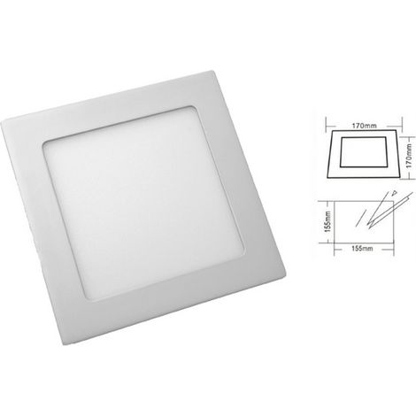 Spot Led Carré Encastrable Extra Plat 12w Blanc Neutre 4000k encastrement 155 x 155mm - Digilamp