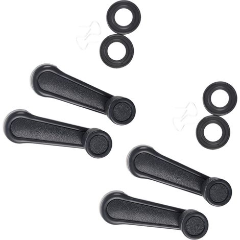 Adecuado para 6 reguladores/manivelas universales de plástico para ventanillas de coche (gris)