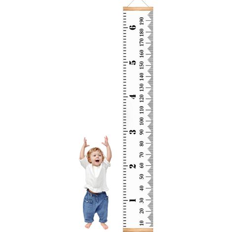 Toise muale pou la coissance des - Tableau de mesue de hauteu mobile pou chambe d'enfant, avec cuseus de maquage églables, bande de maintien et éutilisable pou la famille, la (1/4)