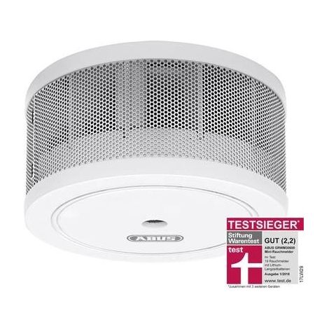ABUS GRWM30600 Rilevatore di fumo Mini, inclusa batteria con 10 anni di vita a batteria (Ø x A) 70 mm x 33 mm (1/4)