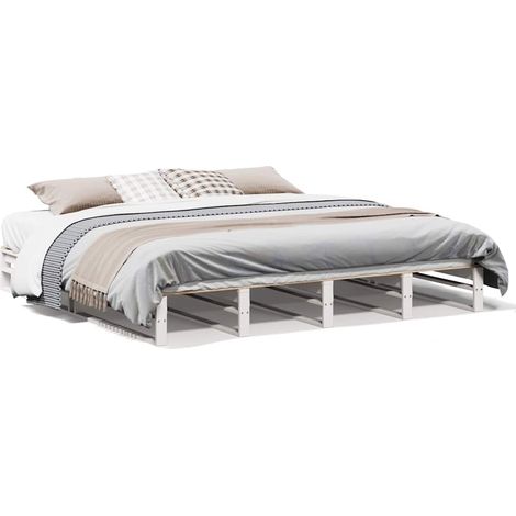 Maison Exclusive - Giroletto senza Materasso Bianco 200x200 cm Legno Massello Pino (1/5)