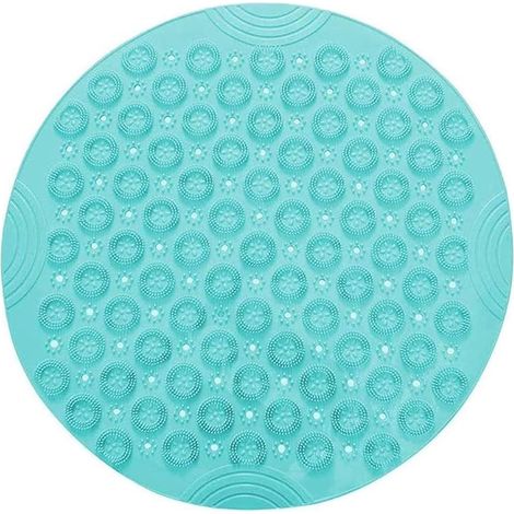 Tapis de douche ronds sans glissement des tapis de bain résistants à la moisissure avec aspirant en caoutchouc texturé (vert) (1/5)