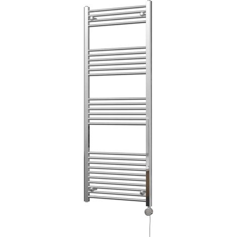 Zennor - Chrome Electric Towel Rail H1600mm x W600mm Straight 500w Thermostatic (1/3)