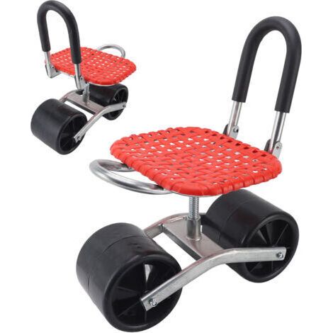 QORVA- Siège de jardin roulant, économie de main-d'œuvre, augmentation de l'efficacité, fer confortable, réglable avec 2 roues, tabouret de jardinage pour le terrain (1/5)