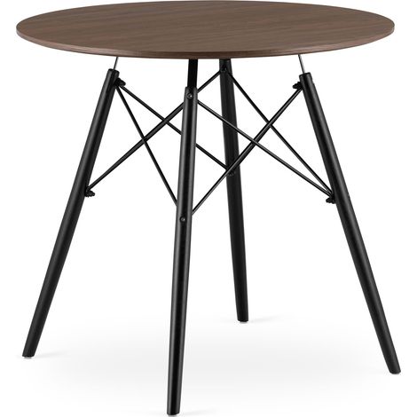 Mesa redonda Valora KOVA MDF nogal oscuro diámetro 80 estilo moderno (1/5)