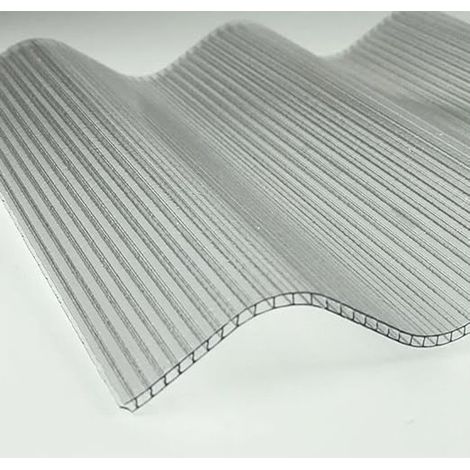 Panneau en polycarbonate alvéolaire transparent 200x92 cm – Épaisseur 6 mm – Résistant aux impacts – Protection UV – Pour vérandas et serres – Digiplastics (1/5)