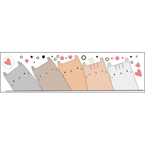 Autocollants personnalisés, créatifs et amusants pour carrosserie de voiture, autocollants imperméables représentant un chat mignon, décorations murales pour la maison, colorés P0021-1 (1/5)