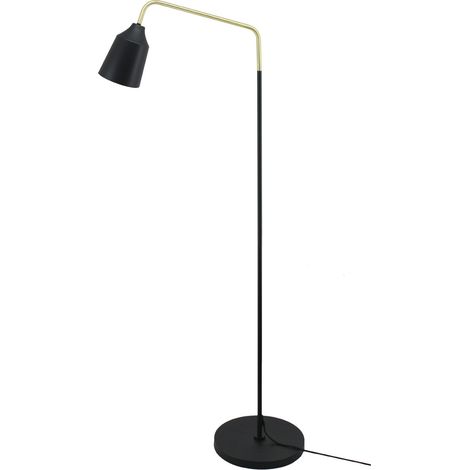 Lampada da terra Capree in ferro nero e rame (1/3)