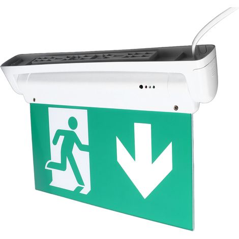 Panneau de sortie de secours à LED, alimenté par batterie, en acrylique ABS vert AC85‑265 V (1/5)