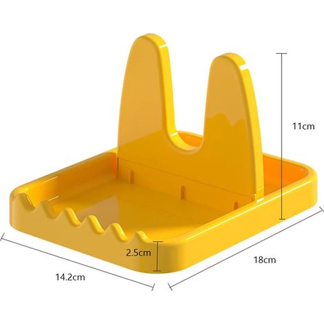Nouveau Pliable Pot Couvercle Rack Cuillère Reste Titulaire Organisateur De Cuisine Porte-couverts pour Fourchette Spatule Rack Pan Couverture Étagère Vaisselle Jaune