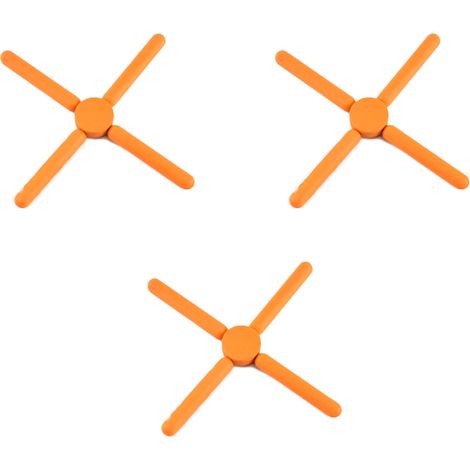 Dessous de plat pliables en silicone, antidérapant, pliable en forme de croix, compact et extensible. (1/5)