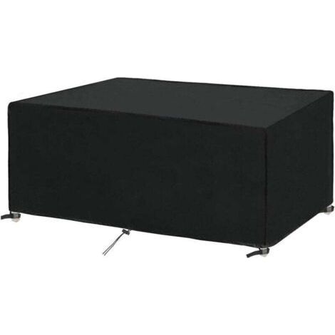 Rectangular garden table cover, waterproof cover, 250 x 150 x 90 cm, for garden furniture, protective cover for garden furniture, tarpaulin, cover for garden furniture, windproof, UV-resistant, 250 x (1/4)