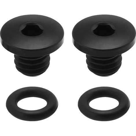 Lot de 2 vis de purge de frein à disque en titane avec joints toriques M5 x 8,5 mm compatibles avec étrier hydraulique M985/M988/M9020 Y8RM98010 Noir (1/5)