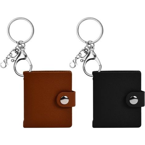 Set di album fotografico personalizzato Dailygoods con 2 portachiavi, mini album fotografico, libro dei ricordi in pelle resistente, 6 cm x 6,5 cm (1/5)