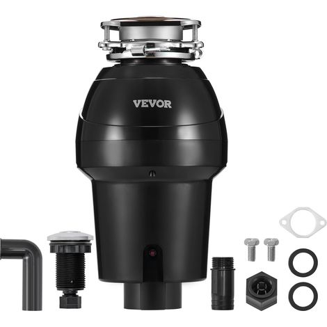 VEVOR Tritarifiuti per Lavello da Cucina, 0,93 kW, Sistema di Smaltimento Rifiuti Alimentari in Acciaio Inox, Motore CC, Supporto EZ, 4060 giri/min, con Cavo di Alimentazione, Paraspruzzi per la Casa (1/5)