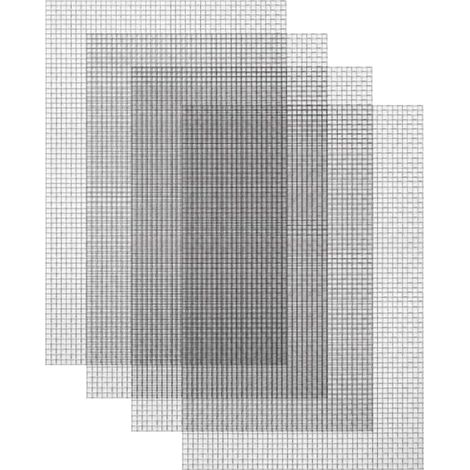 4 Feuilles de Tissu Métallique en Acier Inoxydable, Maille 20 pour Contrôle des Insectes Rongeurs pour Protection d'Aération - 6x8cm 15x21cm Écran Flexible (1/4)