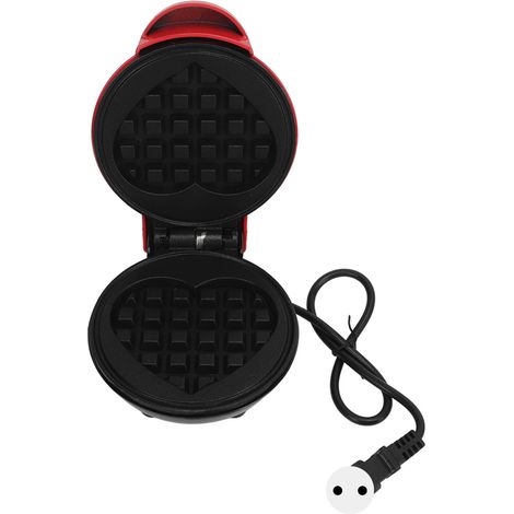 Machine à Gaufres Rondes en Alliage d'Aluminium Rouge avec Surface Antiadhésive, pour Sandwichs du Petit-Déjeuner, Prise UE 220V (1/5)