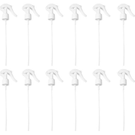 Packung mit 12 Kunststoff-Sprühdüsen, Sprühaufsätzen, Ersatz-Sprühköpfen für Sprühflaschen, Reinigungsmitteldüsen für den Gartenbau (weiß) - 24,00 x 6,0 (1/4)