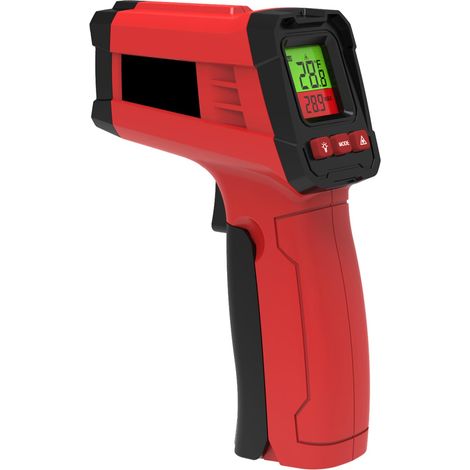 Capteur de chaleur portable sans contact avec visée laser et écran rétroéclairé, large plage de températures adaptée à la cuisson, aux grillades et aux fours à pizza, noir (1/5)