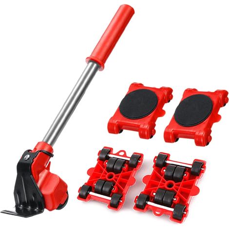 Kit de Deplace Meuble a Roulette, Lot de 5 Leve Meuble Lourd Élévateur, roulettes de Meubles, Aides à Déménagement pour Sofa Machine Laver Garde Robe Réfrigérateur (1/5)