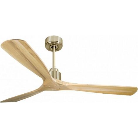 Tenerife de KlassFan - Super destratificateur et ventilateur DC 166 cm Laiton pales bois clair sans Lumière  30 à 60 m²