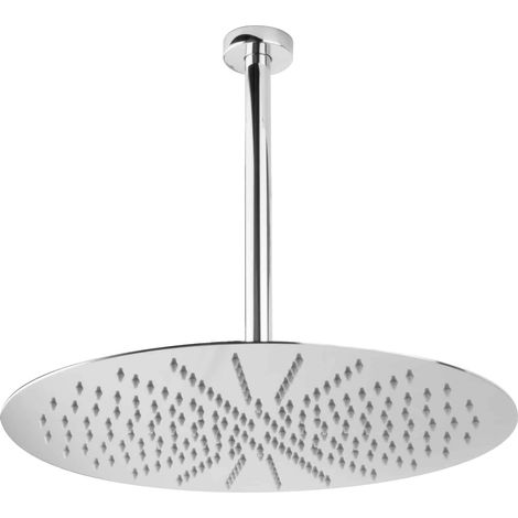 PaulGurkes Douche ronde 40 cm avec ensemble de bras de plafond et pomme de douche pluie