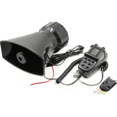 Mégaphone de voiture, avertisseur sonore 7 tons, haut-parleur 12 V 110 dB, sirène d'alarme incendie ou d'ambulance
