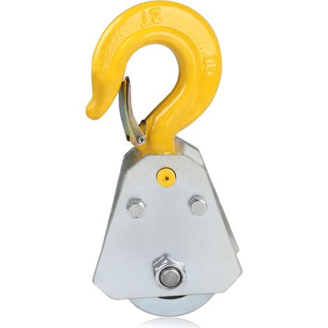 2 Ton Lifting Pulley Suitable for 16mm Rope Loading and Pulling with Swivel Hook and Latch Bearings (1/5)