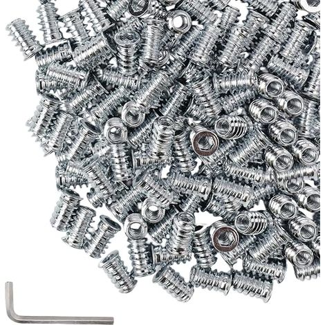 100 Pcs Insert Fileté M5, M5 X 15 mm Insert Fileté, Écrous à Visser, Inserts Filetés en Bois avec Clé Hexagonale pour Broches En Bois et Assemblage de Meubles (1/5)