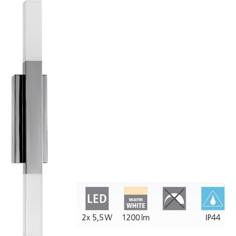 Miroir Light Alcudia Plastic Satin LED 2x5.5W 3000K L: 42 cm H: 3cm (1/4)