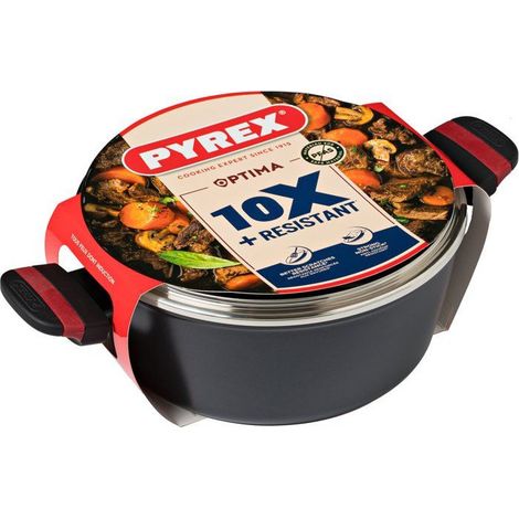 Faitout Pyrex Optima 24 cm 4,1 L Noir induction (1/5)