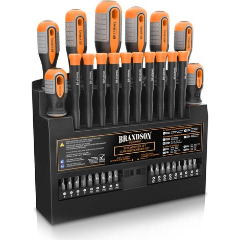 Brandson Schraubendreher Set 36 teilig - Chrom Vanadium - magnetisch - 18 Bits mit Bithalter - Schlitz und Kreuzschlitz Schraubendreher - Feinmechanik (1/5)