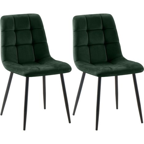 2er Set Esszimmerstuhl Tilde grün Samt (1/5)