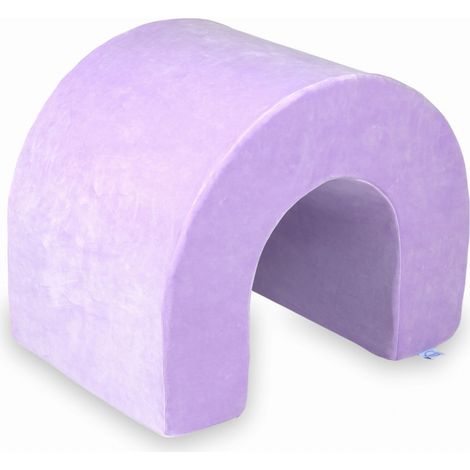 Spielplatztunnel aus samtweichem, lila Schaumstoff (1/4)