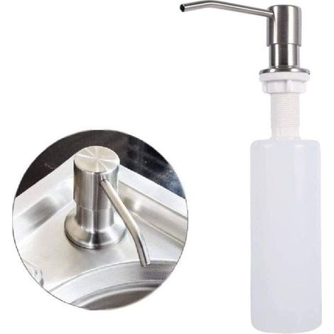 Seifenspender für die Spüle, Seifenspender aus Edelstahl, 250 ml, silberfarbener Seifenspender aus Edelstahl für Spülbeckenzubehör, Küchenaccessoires (1/4)