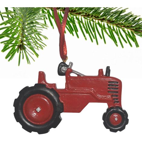 Ornement Noël Tracteur Décor Artisanal de Véhicule Rustique  Pendentif Sapin de Noël Tracteur en Résine Pour Maison Bureau Hôtel Appart Jardin Cour Ferme Maison Déco Fête (1/5)