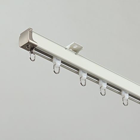 Rail silencieux en alliage d'aluminium, rail pour rideau, rail de plafond, tringle à rideau de séparation de pièce, rail simple (1 mètre) (1/5)