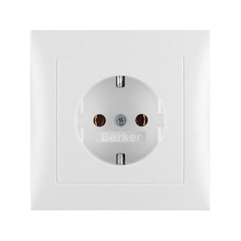 Berker 47429909 Steckdose SCHUKO mit Abdeckplatte S.1/B.3/B.7 polarweiß, matt (1/5)