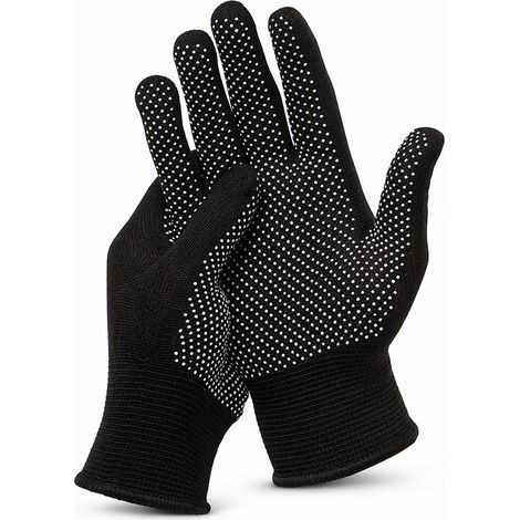gants de cuisine anti-chaleur noir en silicone et coton modele 1 (1/5)
