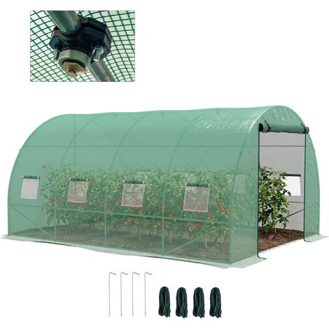 Sprinkler System Polytunnel Greenhouse, 4 x 3(m), Green (1/5)
