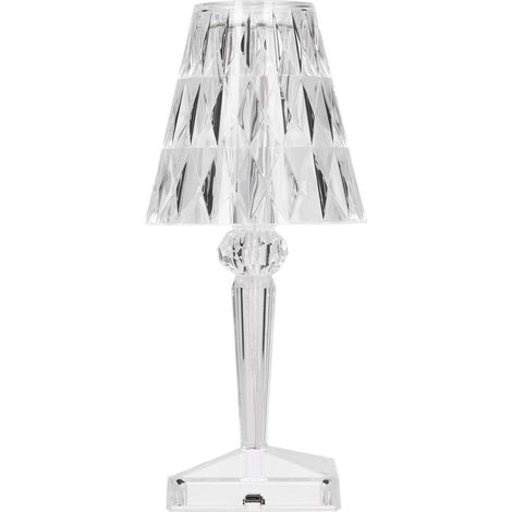 LED-Kristall-Schreibtischlampe, USB-aufladbar, transparentes Prisma, warmes Licht, dimmbar, Wohnzimmerdekoration, Tischbeleuchtung (1/5)