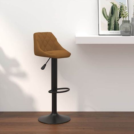 vidaXL Tabouret de bar Marron Velours (1/5)